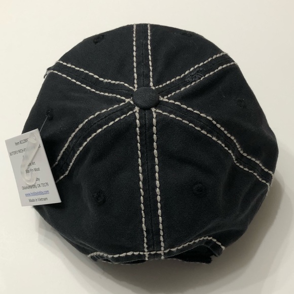 Womens distressed butterfly baseball cap - Picture 4 of 6